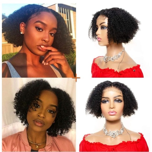 8” LaceFront Short Afro Kinky Curly Wigs main image 6